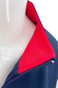 Customized multi-color color matching half chest zipper design flat machine neck contrast color printing logo women's horse racing training suit   W222 detail view-10